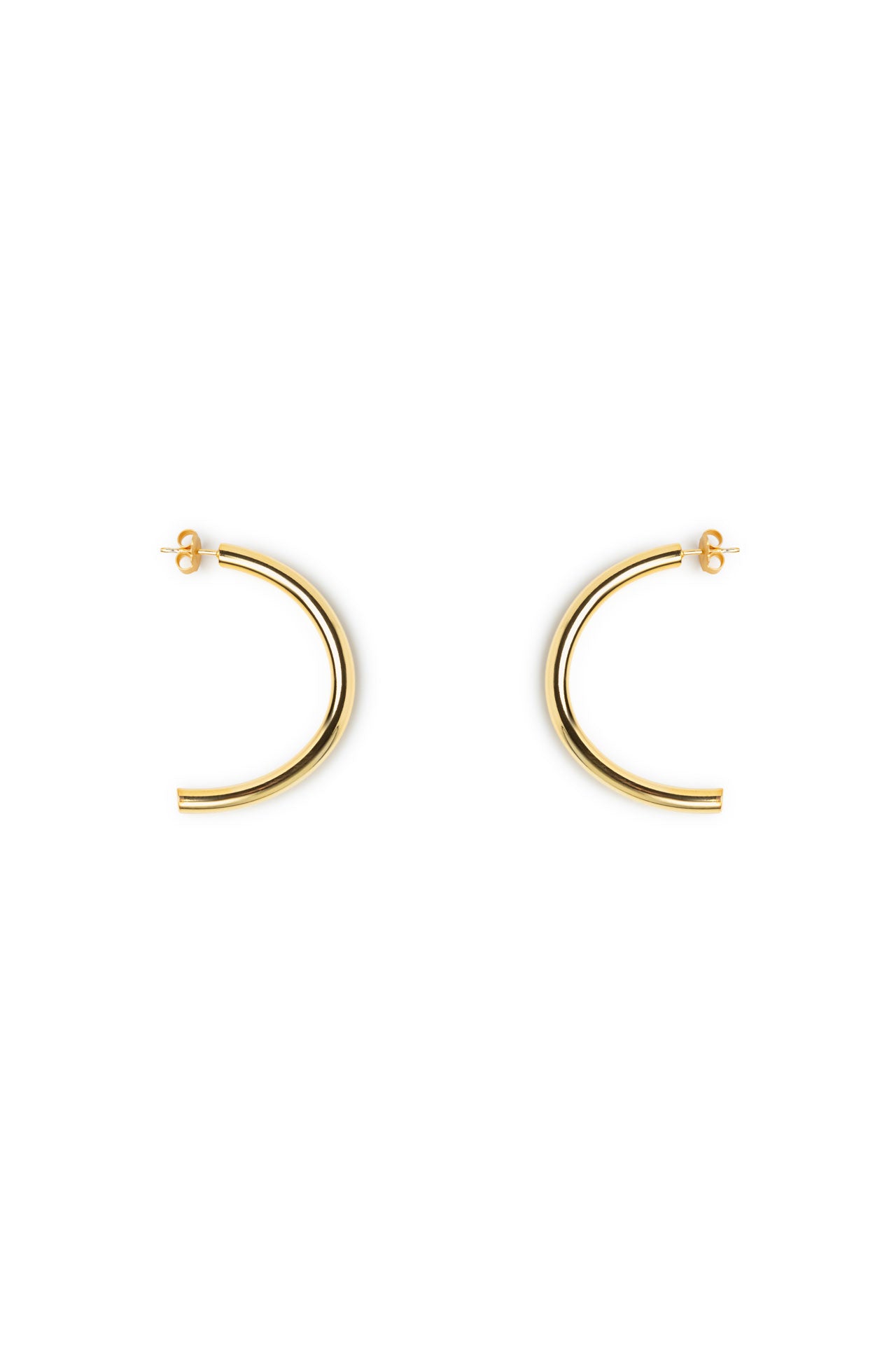 Boucle d'oreille tubes simples à paillettes dorées