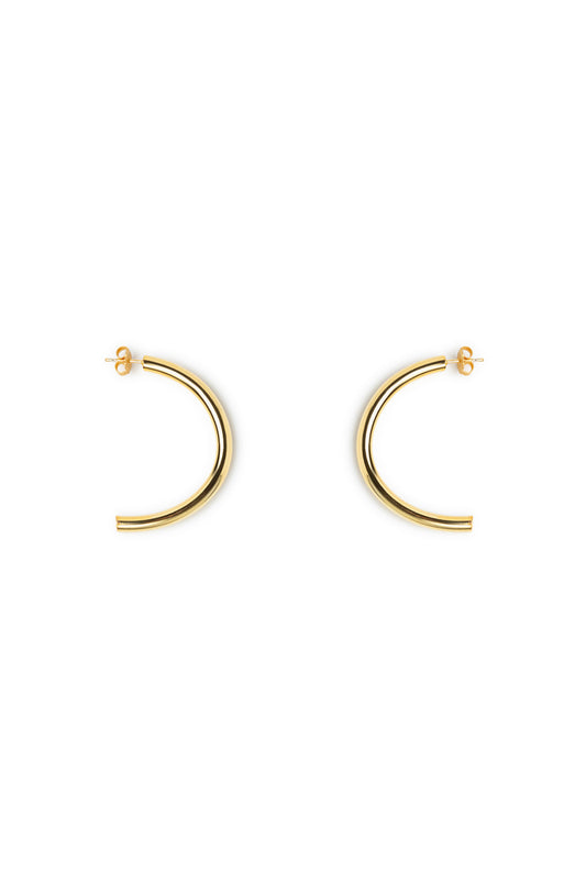 Boucle d'oreille tubes simples à paillettes dorées