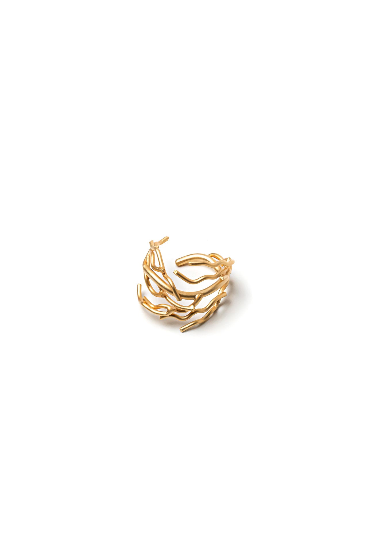 Anillo Coral baño oro 24ct y esmaltado a mano