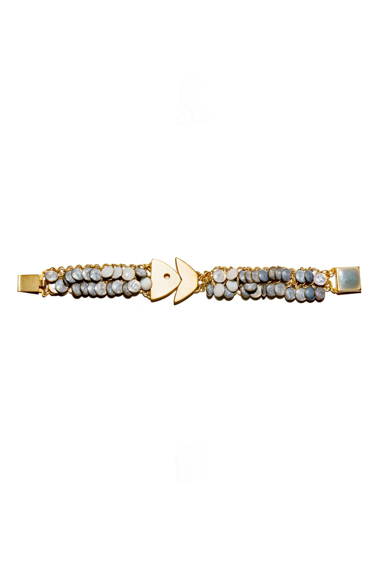 Pulsera Raspa vestida de fiesta baño de oro 24ct esmaltada a mano
