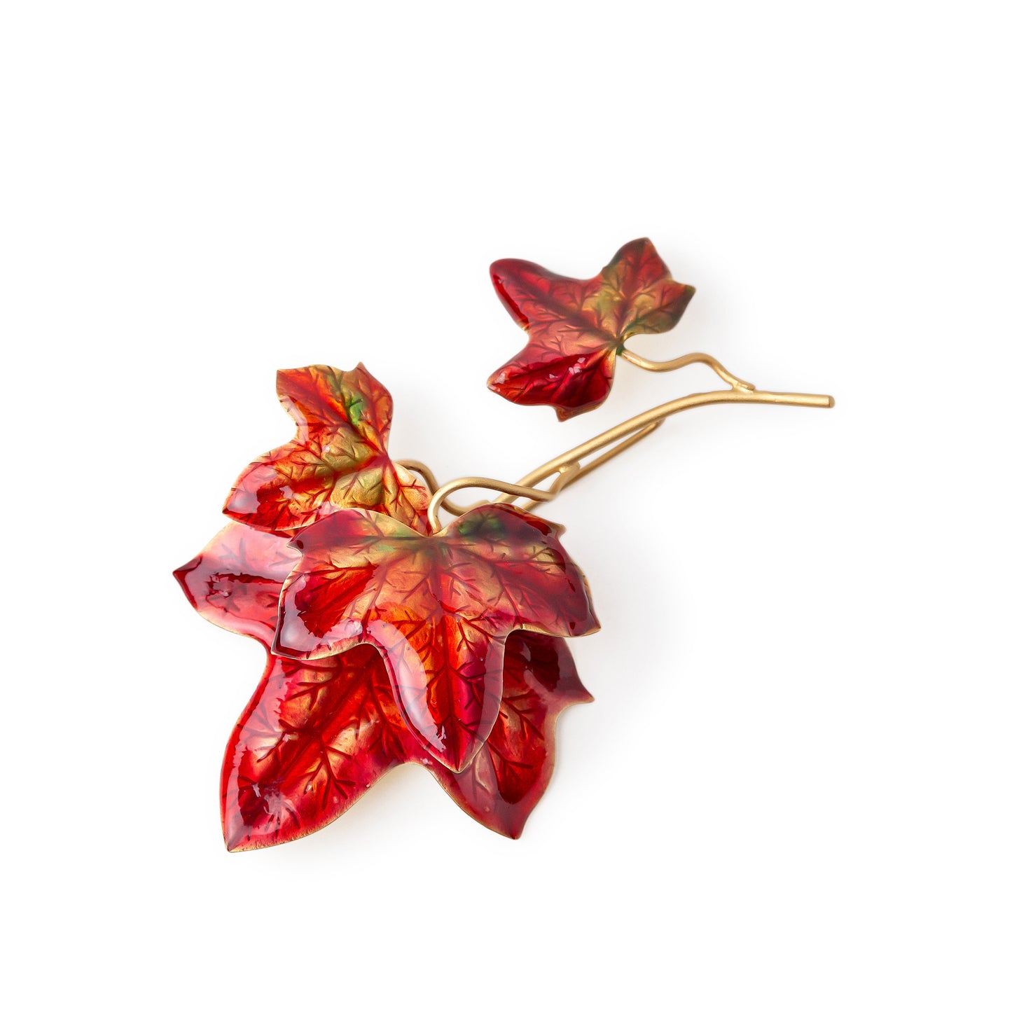 Broche Lierre et Branches XL Plaqué or 24 carats