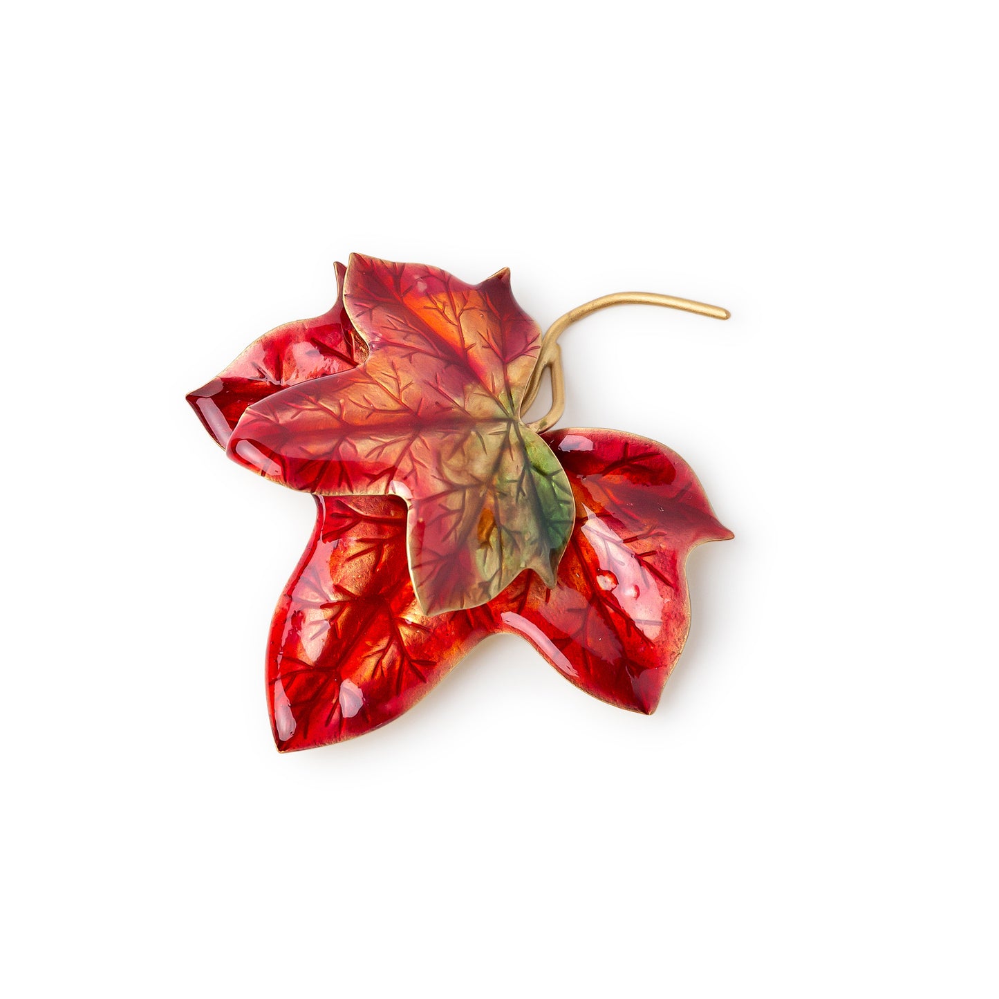 Broche plaquée or 24 carats Lierre et Branches