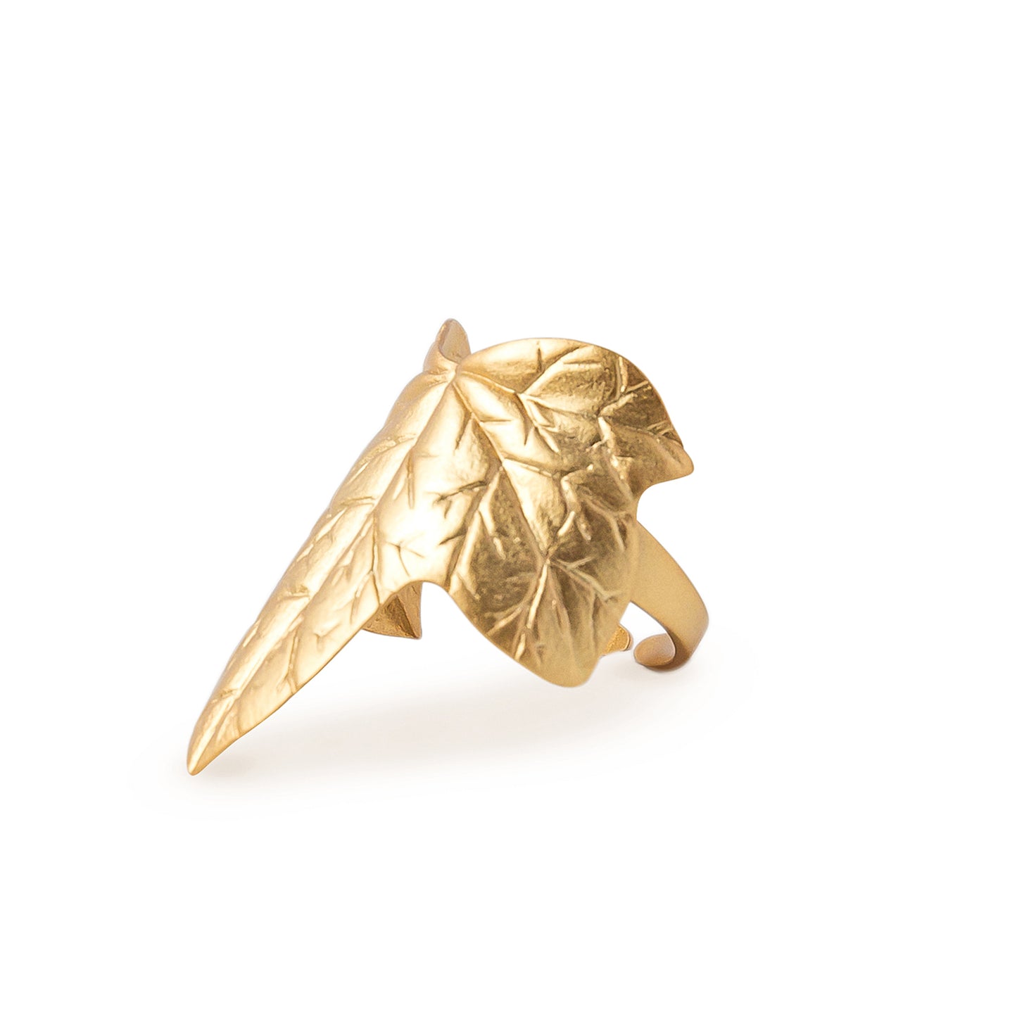 Anillo ajustable Hiedra baño oro 24ct