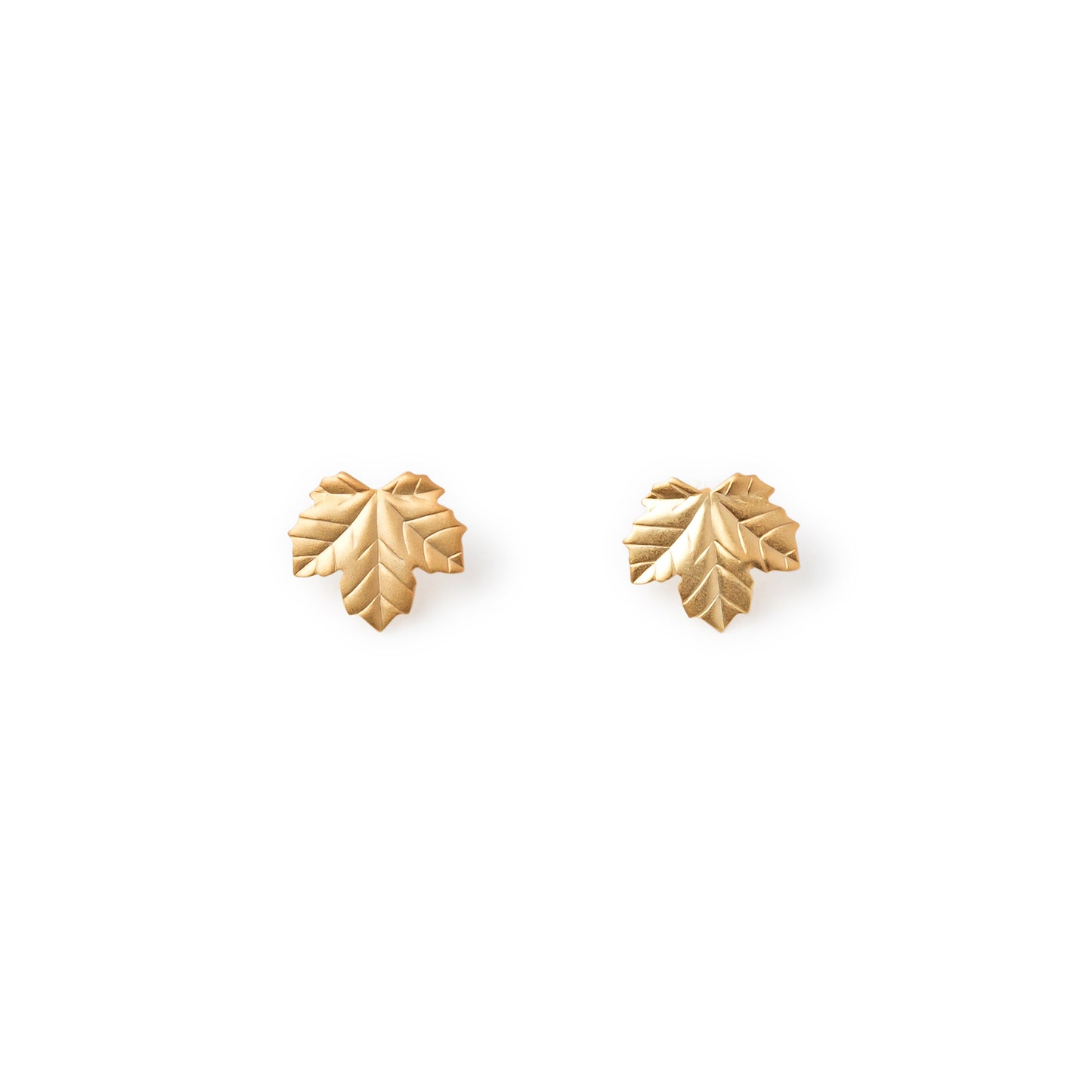 Pendientes pequeños Hiedra baño oro 24ct