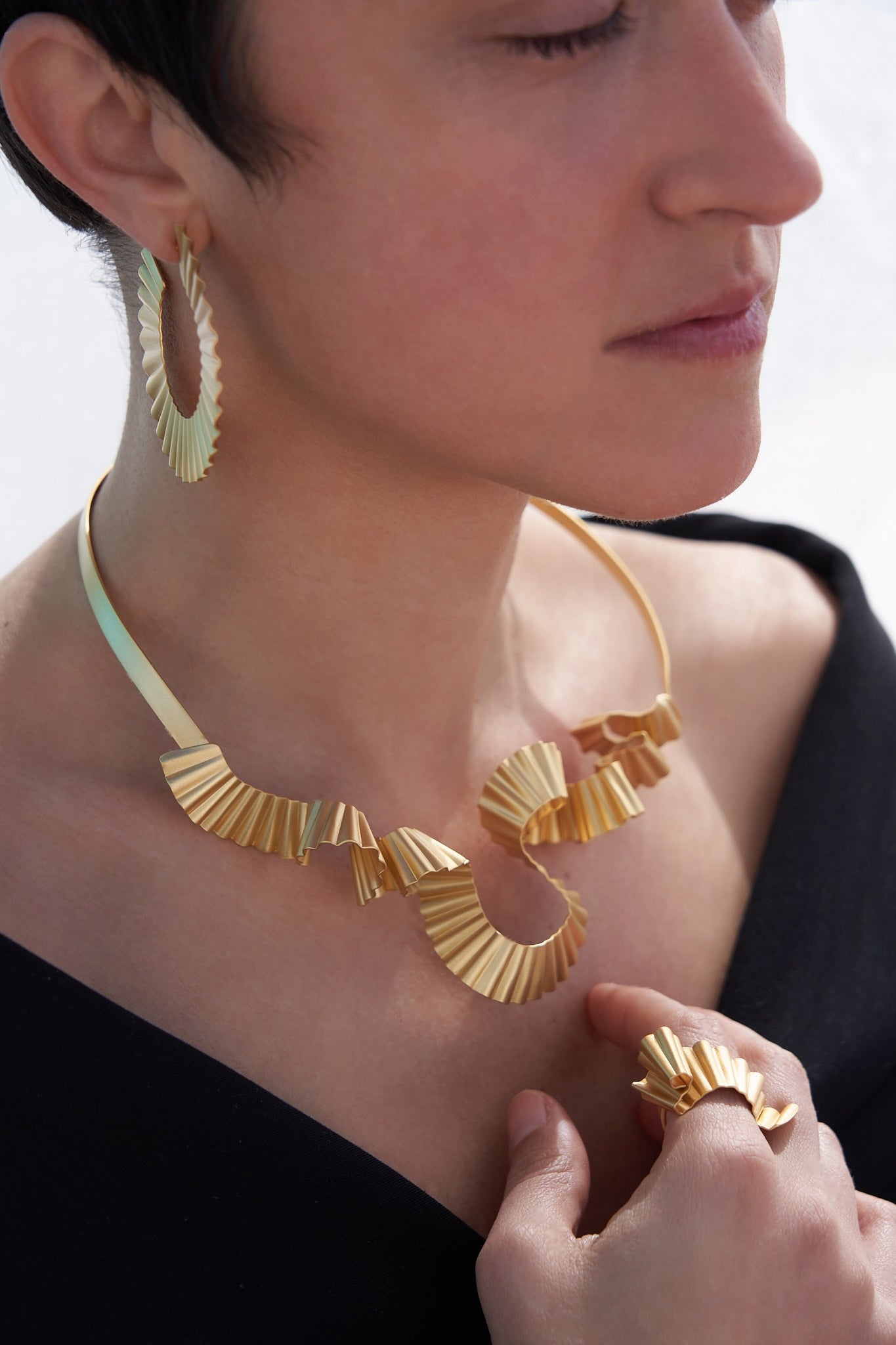 Matte gold Cupcake choker 24ct gold plated