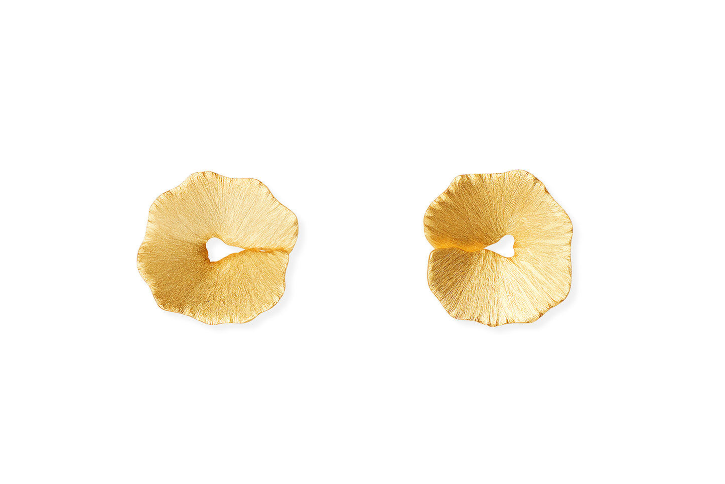Boucles d'oreilles courtes Barefoot on the Beach plaqué or 24 carats