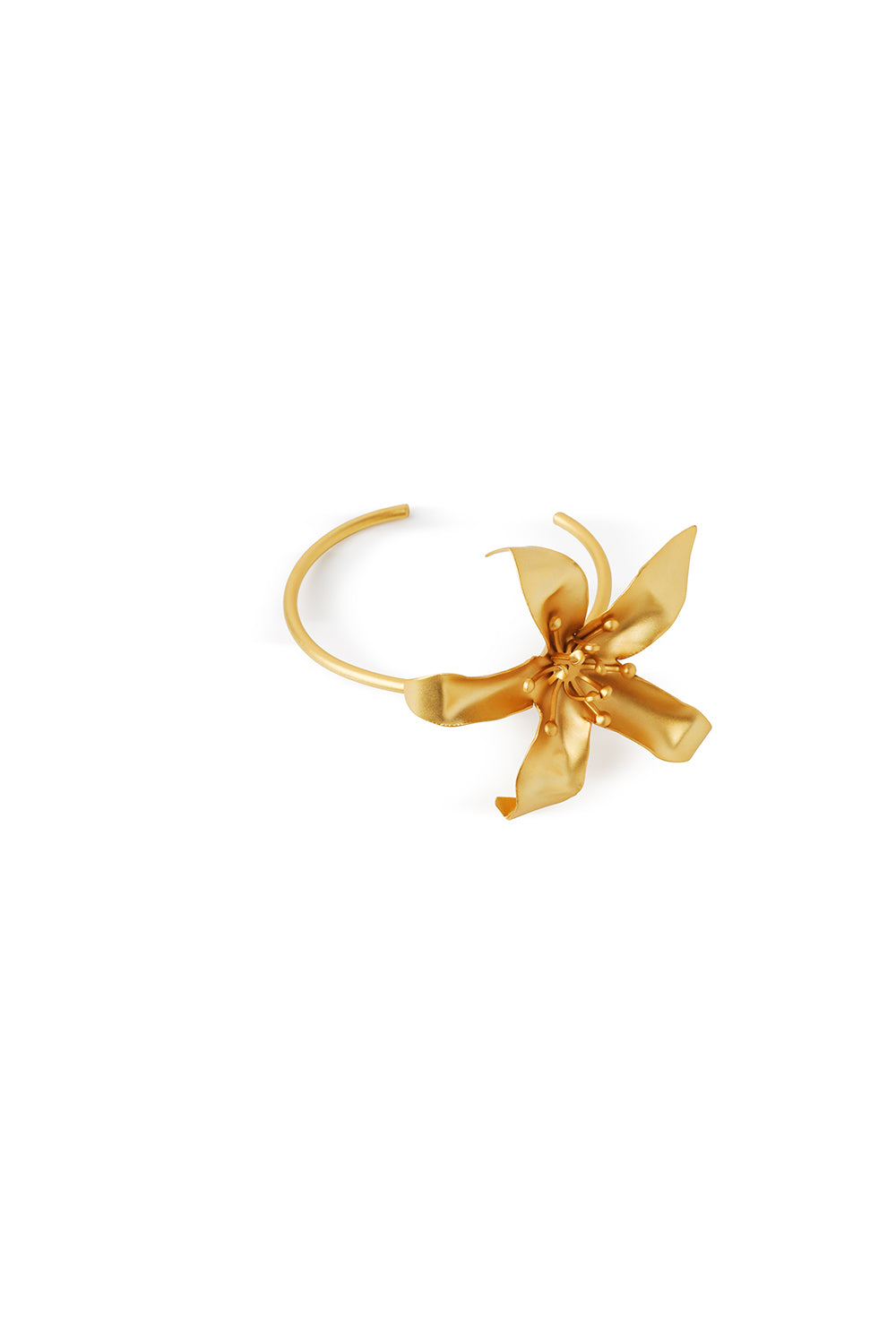 Grand bracelet Fleurs en or mat Plaqué or 24 carats