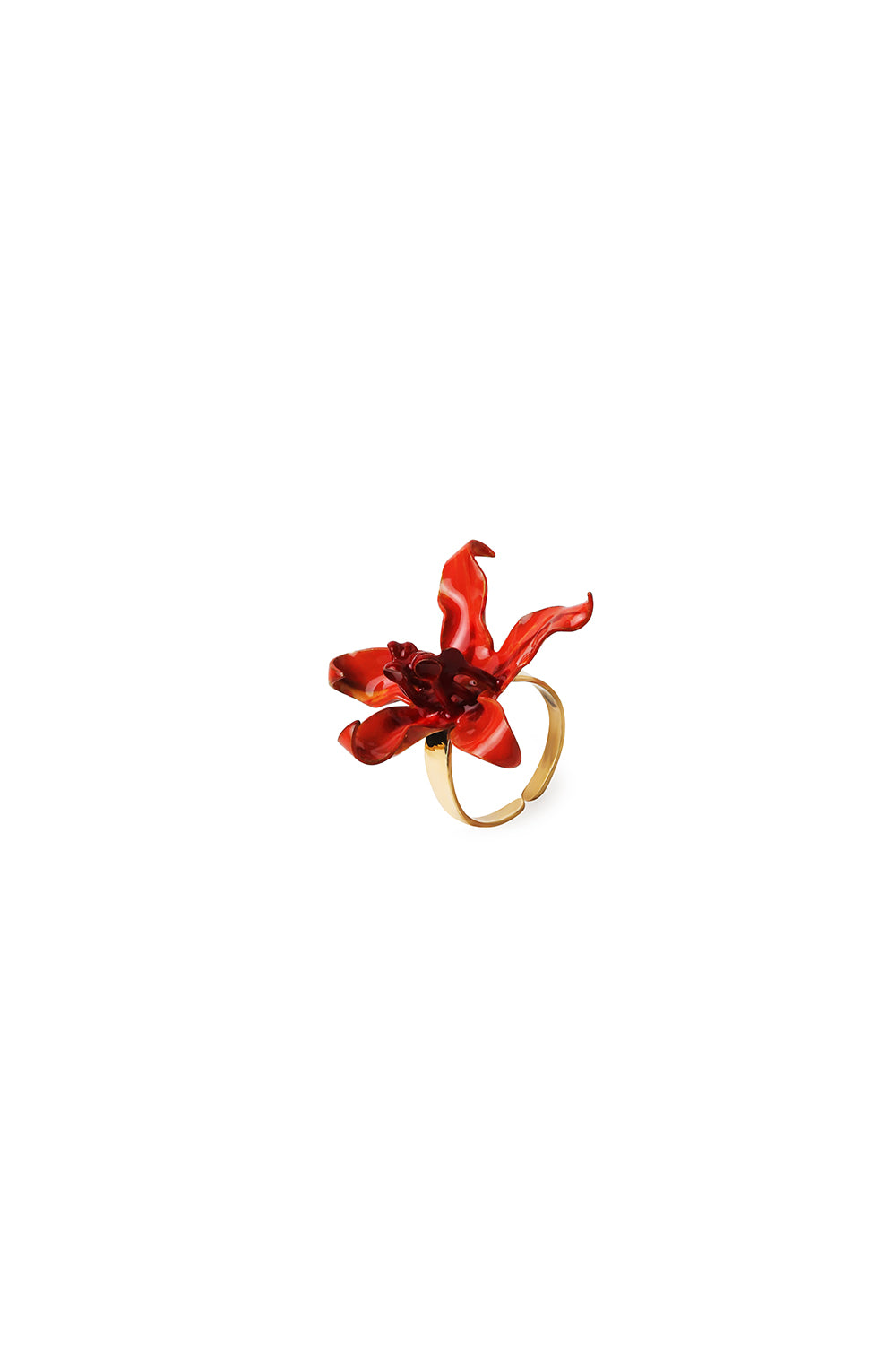 Small matte gold flower ring 24ct gold plated