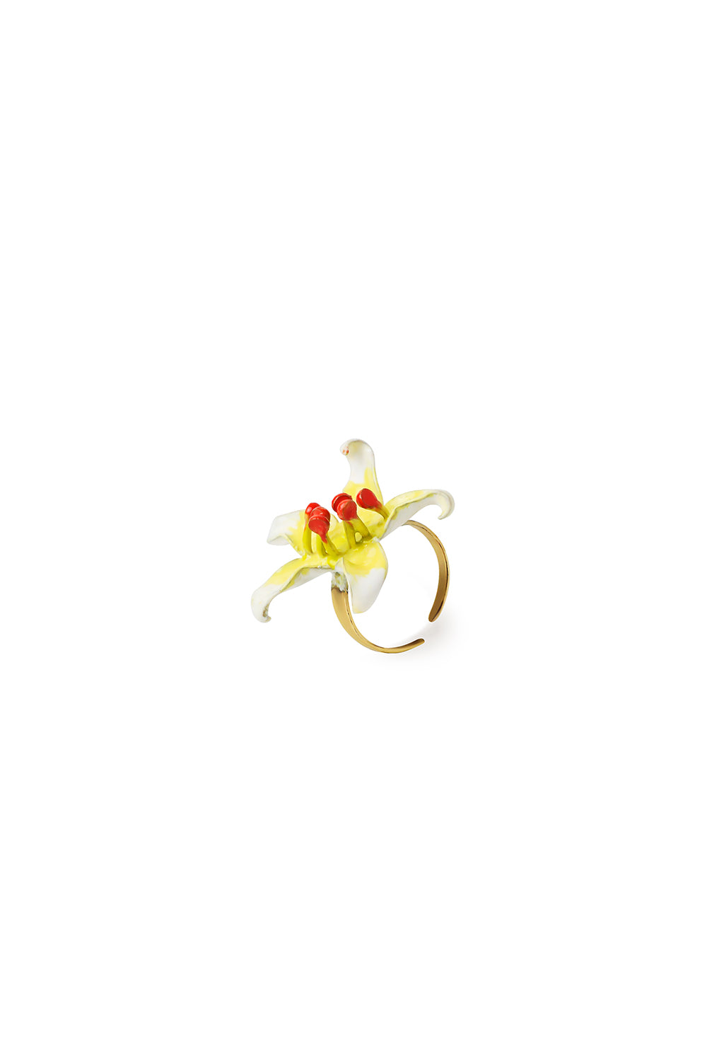 Anillo pequeño Flores dorado mate baño en oro 24ct