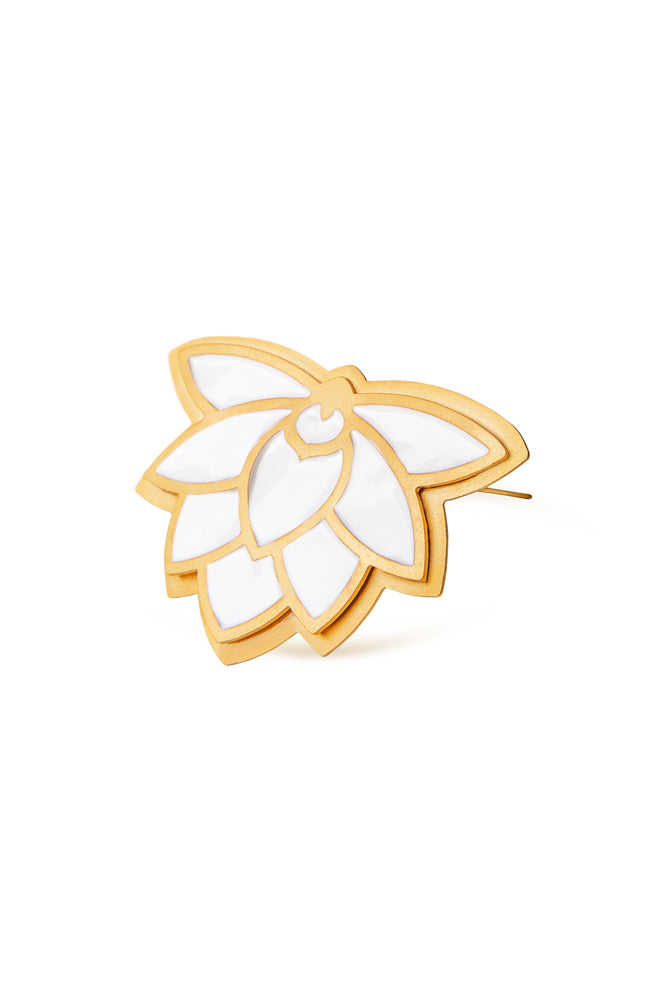 Broche Manila Flor de loto dorado