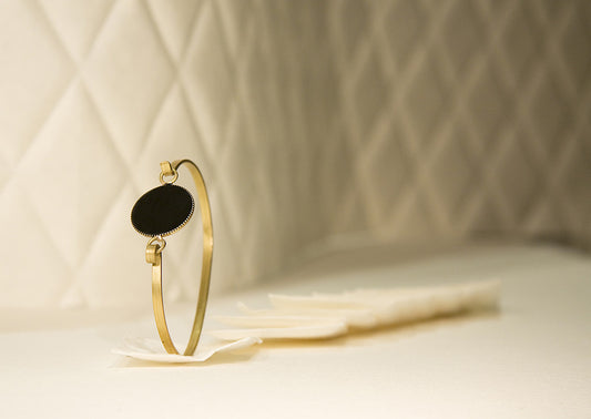 Bracelet Rond Plaqué Or 24 Carats émail différentes couleurs