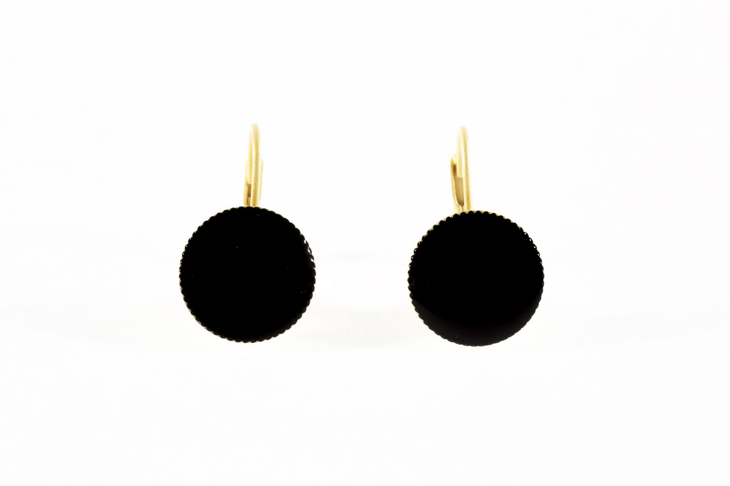 Round Enamel Earrings 24ct Gold plated hand enamel in various colors