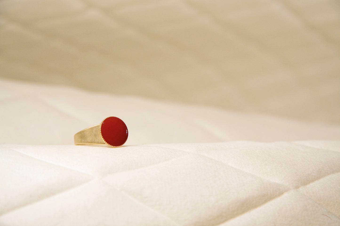 Round gold plated ring with hand enamel various colors