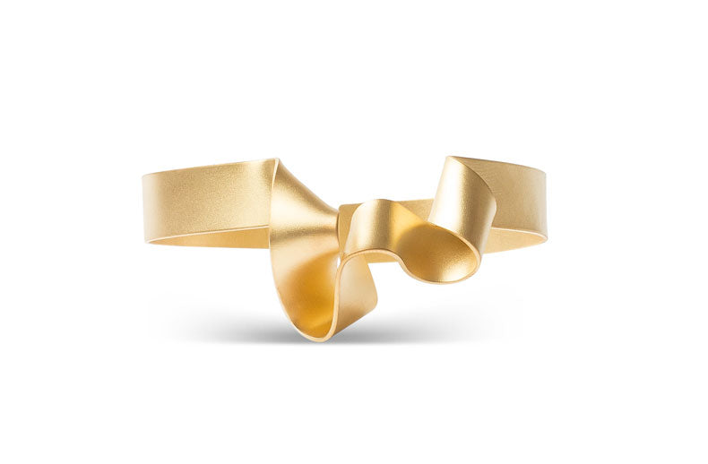 Bracelet W Bow 24ct gold plated matte hand enamel option Red, Green and Blue