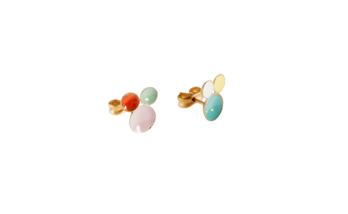 Pendientes S Face esmaltados a mano, detalle 4