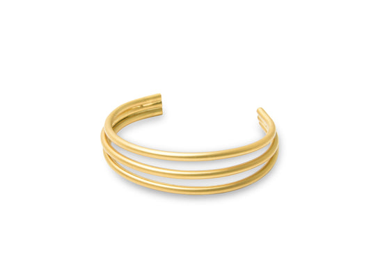 Pulsera Sumatra Triple dorado mate