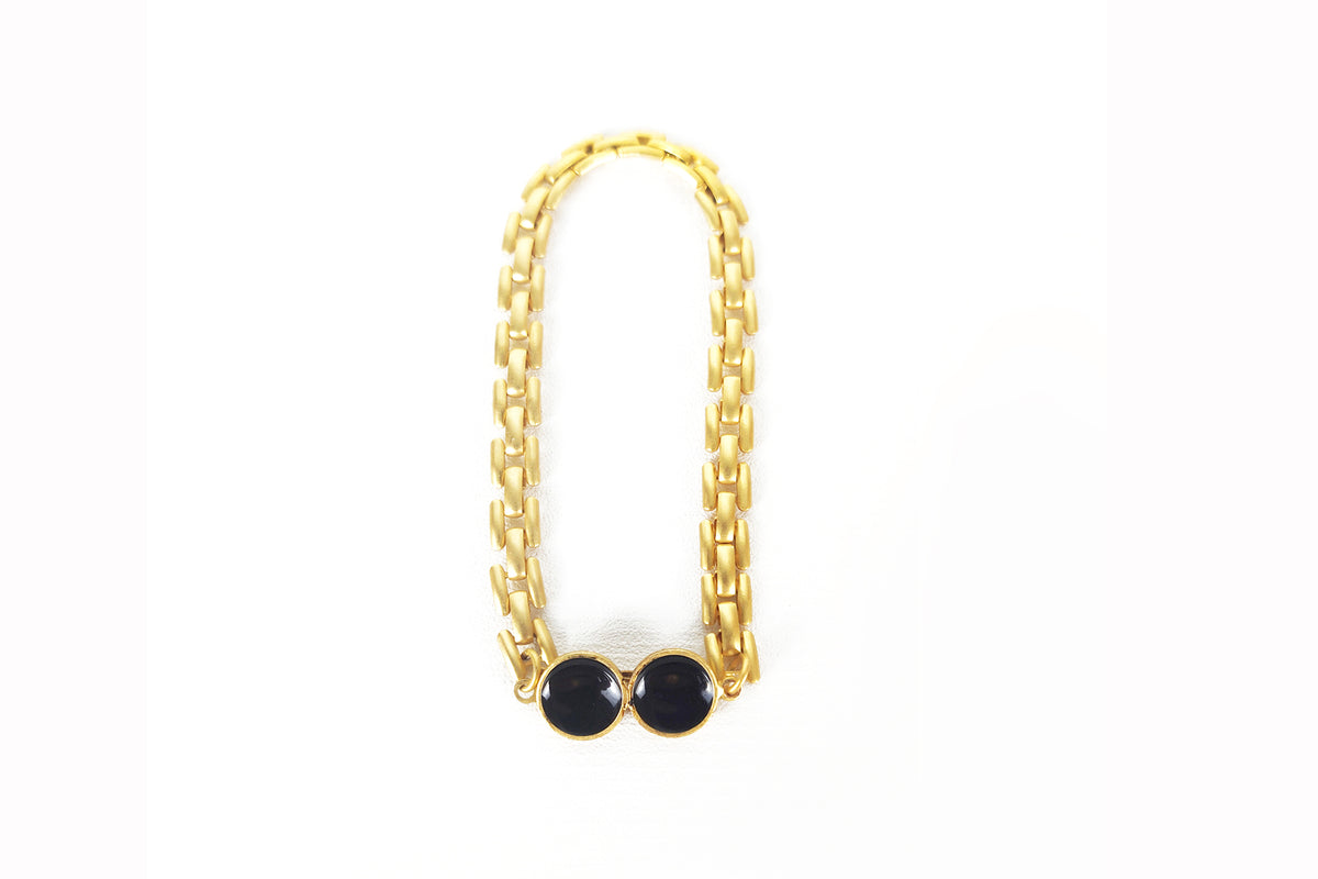 Pulsera Love fina baño de oro 24 ct con cierre de lujo y esmalte negro