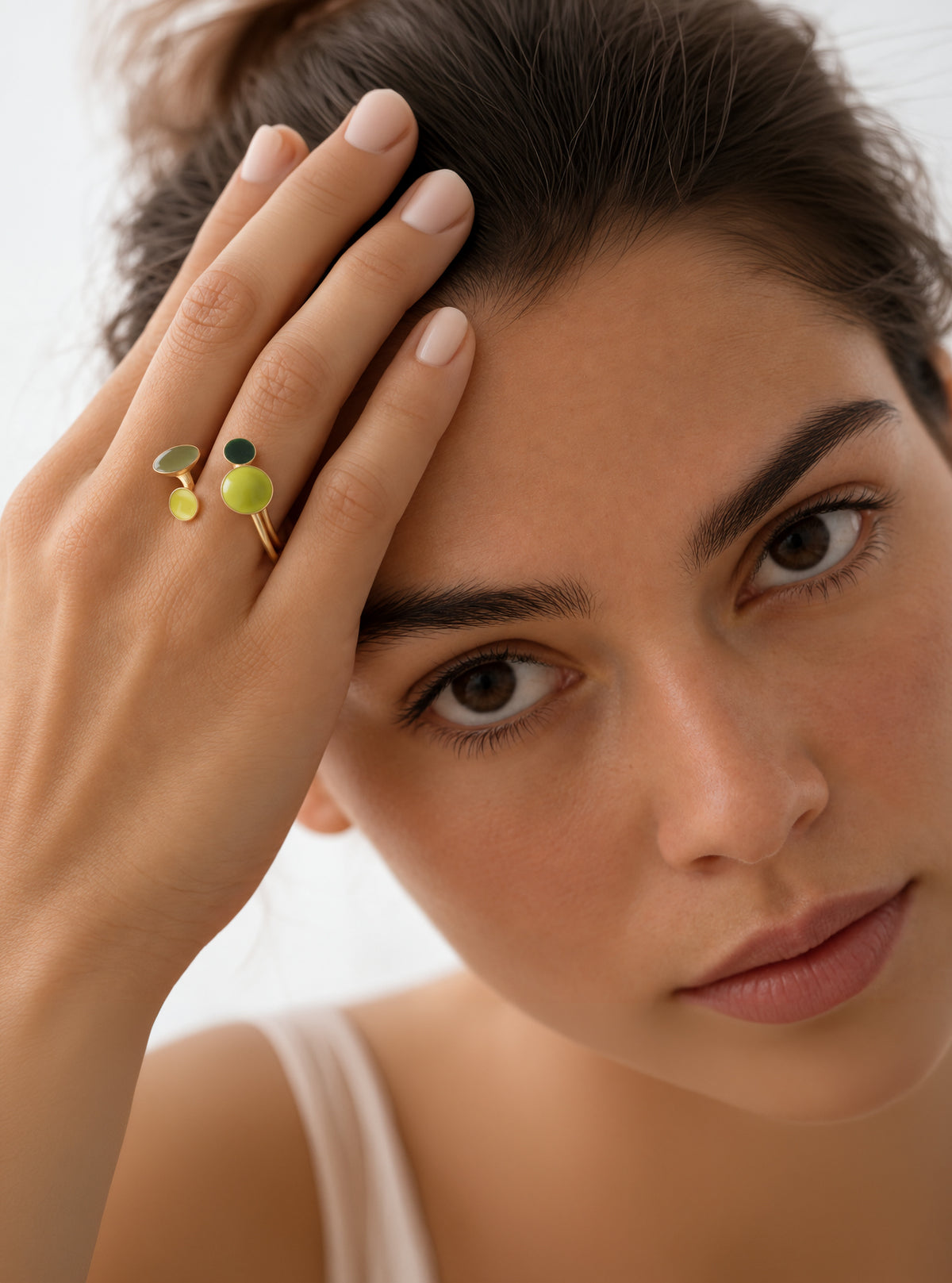Anillo Face esmaltado a mano