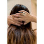 Anillo Jackie Mediano dorado mate ágatas multicolor o Blanco y negro
