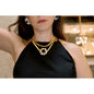 Collar Jackie Grande dorado mate ágatas multicolor o Blanco y negro