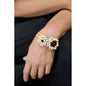 Pulsera Jackie XL dorado mate ágatas multicolor o Blanco y negro