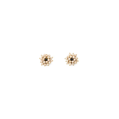 Pendientes medianos Jackie en dorado mate y ágatas multicolor o Blanco y negro