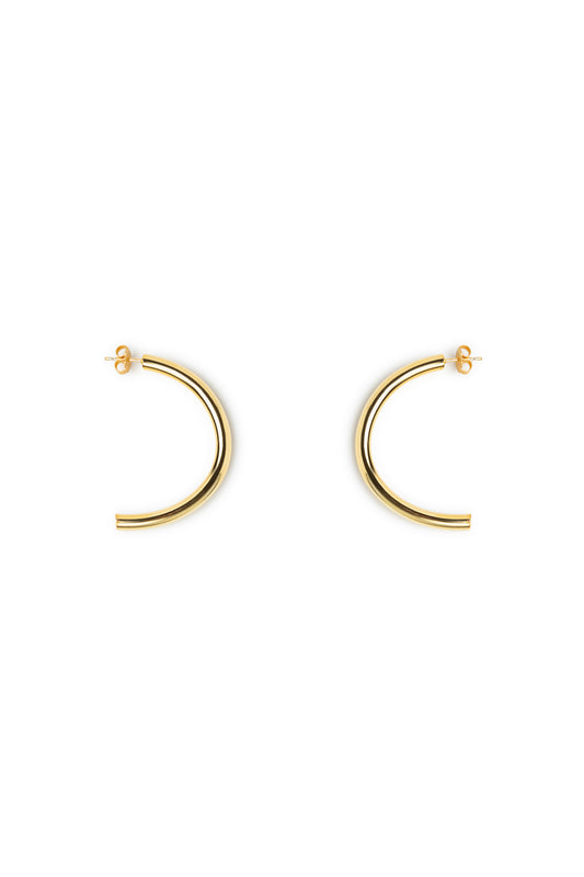 Simple gold glitter tubes earring