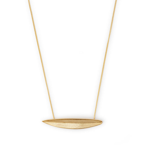 Matte gold leaf necklace 24ct gold plating