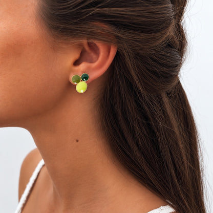 Pendientes S Face esmaltados a mano