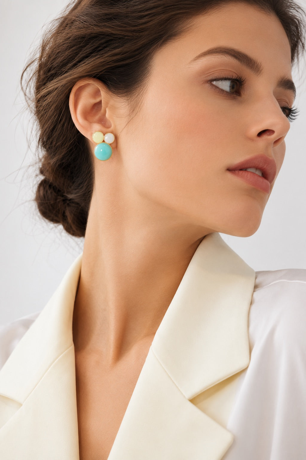 Pendientes S Face esmaltados a mano