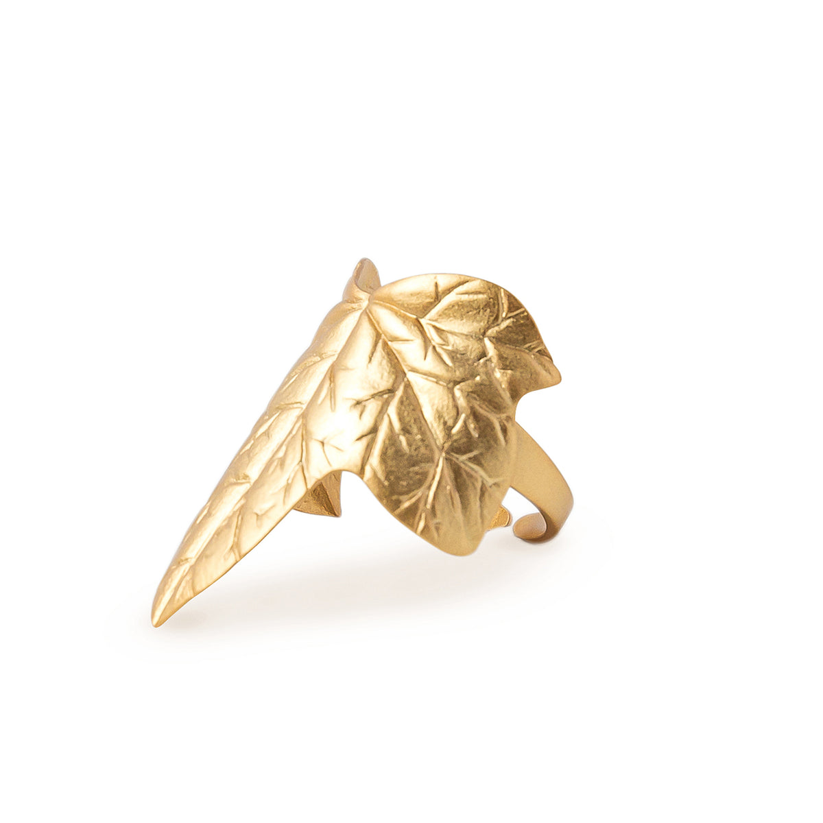 Anillo ajustable Hiedra baño de oro 24 ct, detalle 3