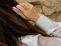 Anillo Jackie XL de ágatas dorado mate, detalle 4
