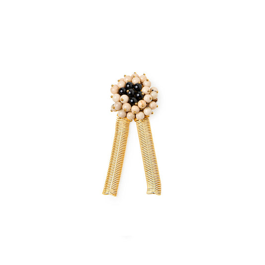 Broche Jackie de cadenas y ágatas dorado mate, detalle 2