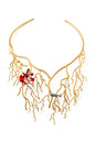 Collar Coral XL baño de oro 24 ct y esmaltado a mano
