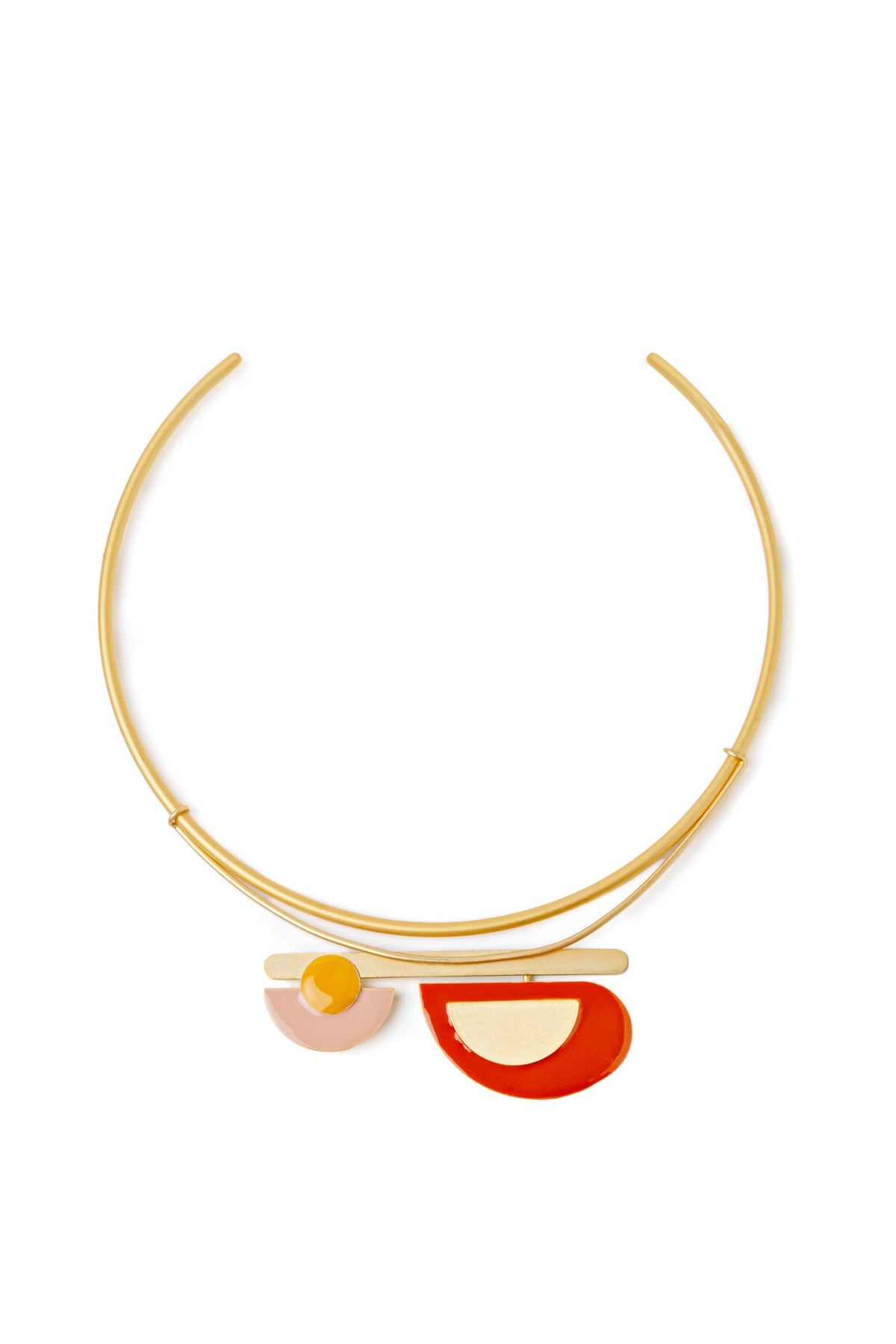 Collar KEL con pieza central baño de oro 24 ct esmaltado a mano, detalle 2