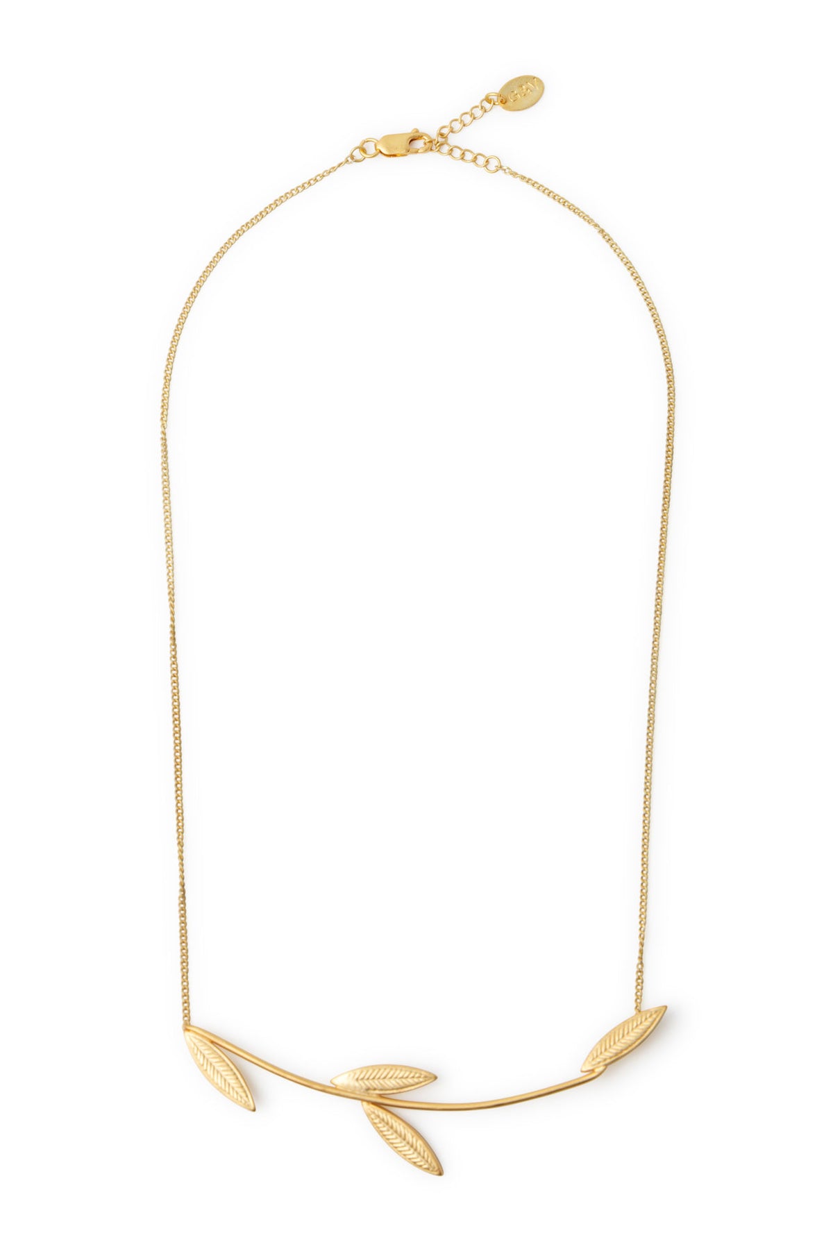 Collar mediano Leaf dorado mate baño de oro 24 ct