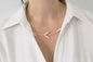 Collar mediano Leaf dorado mate baño de oro 24 ct, detalle 3
