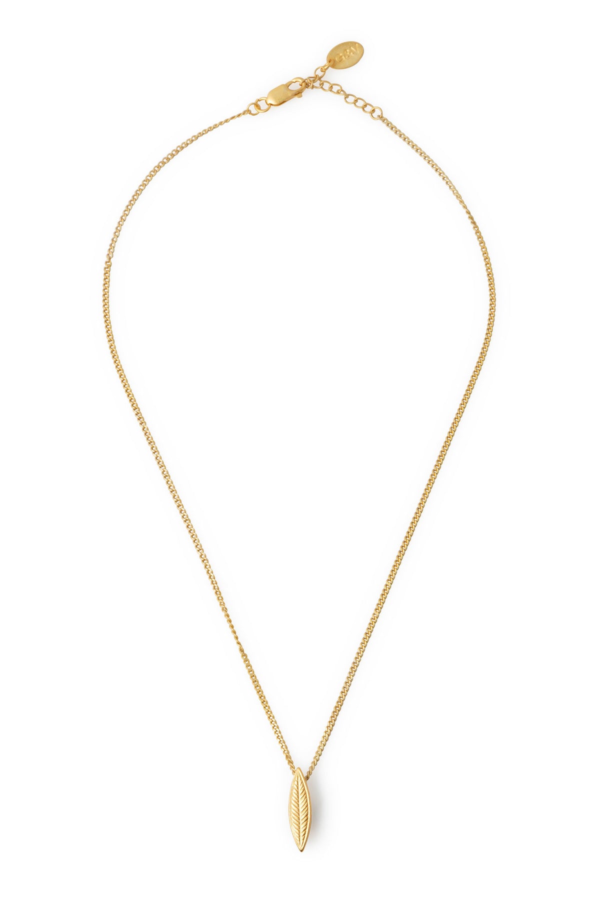 Collar pequeño Leaf dorado o esmaltado baño de oro 24 ct