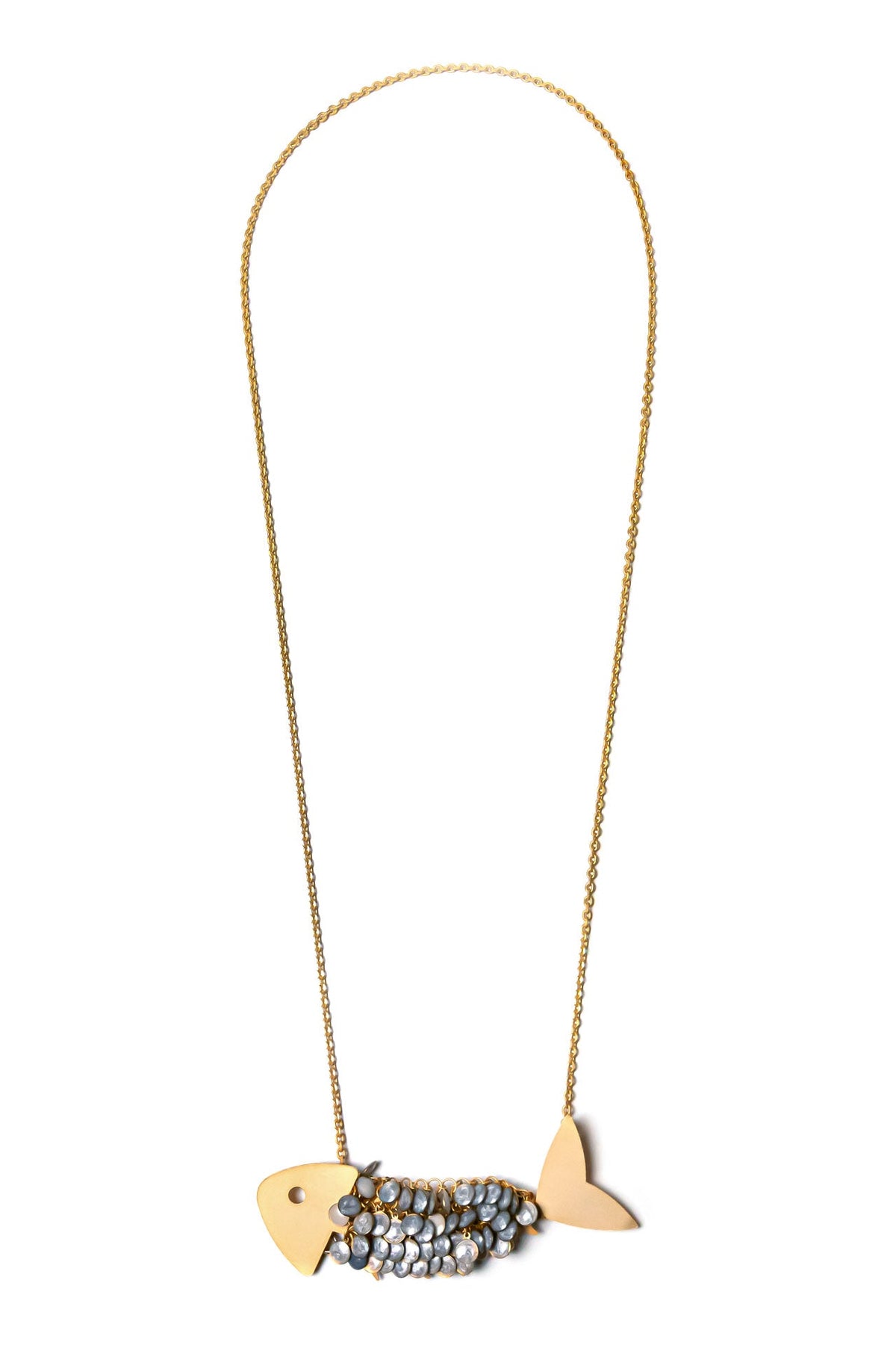 Collar Raspa G vestido de fiesta baño de oro 24 ct, detalle 3