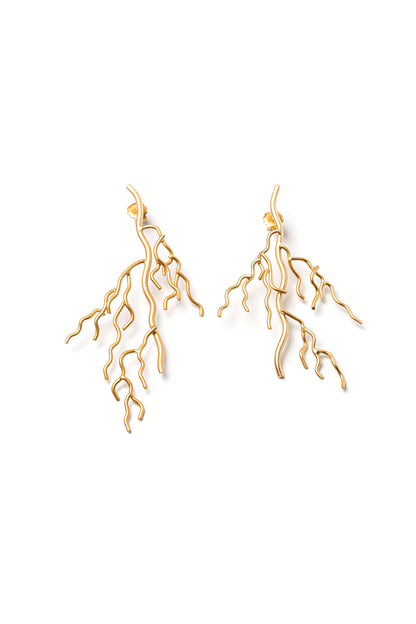 Pendientes Coral L baño de oro 24 ct o esmaltados a mano