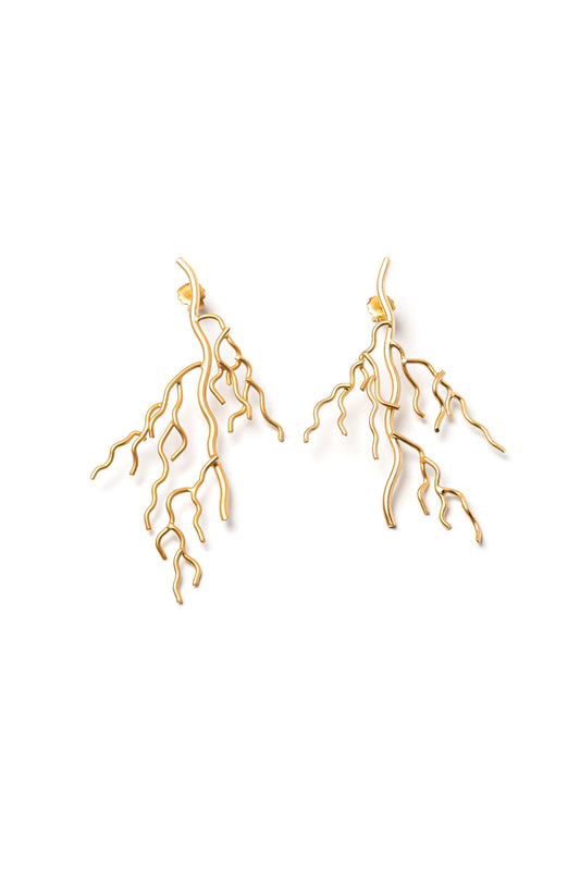 Pendientes Coral L baño de oro 24 ct o esmaltados a mano