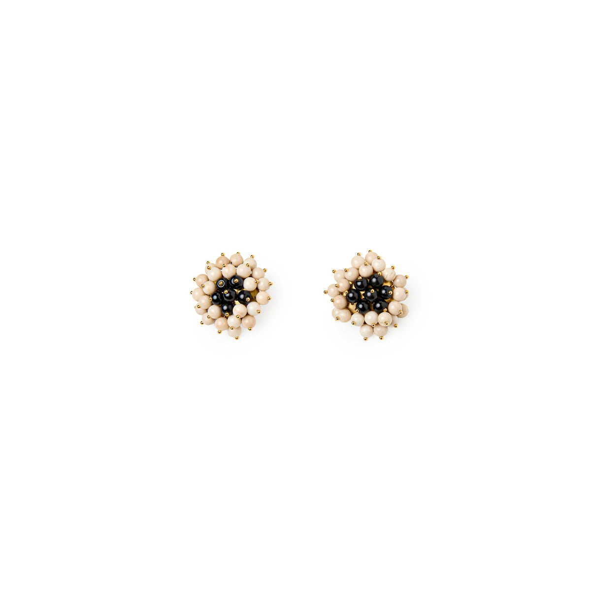 Pendientes grandes Jackie de ágatas dorado mate, detalle 3
