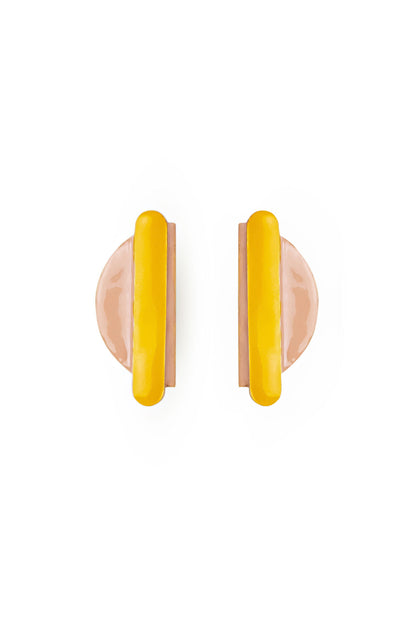 Pendientes KEL tira baño de oro 24 ct y esmaltados a mano