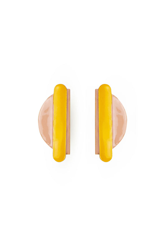 Pendientes KEL tira baño de oro 24 ct y esmaltados a mano