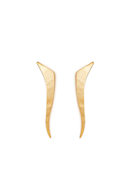 Pendientes largos MIK baño de oro 24 ct