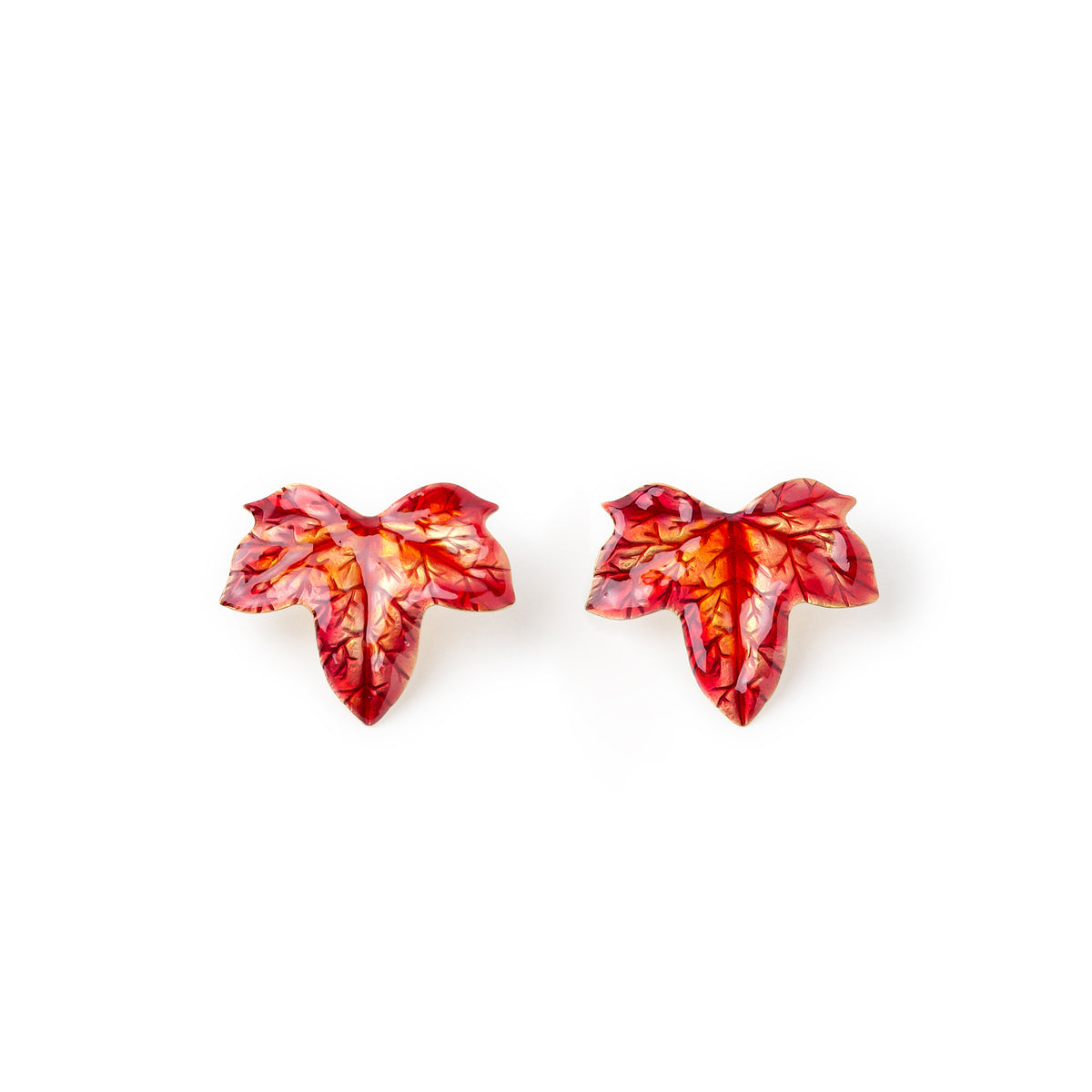 Pendientes medianos Hiedra baño de oro 24 ct