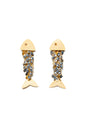 Pendientes Raspa baño de oro 24 ct vestidos de esmalte