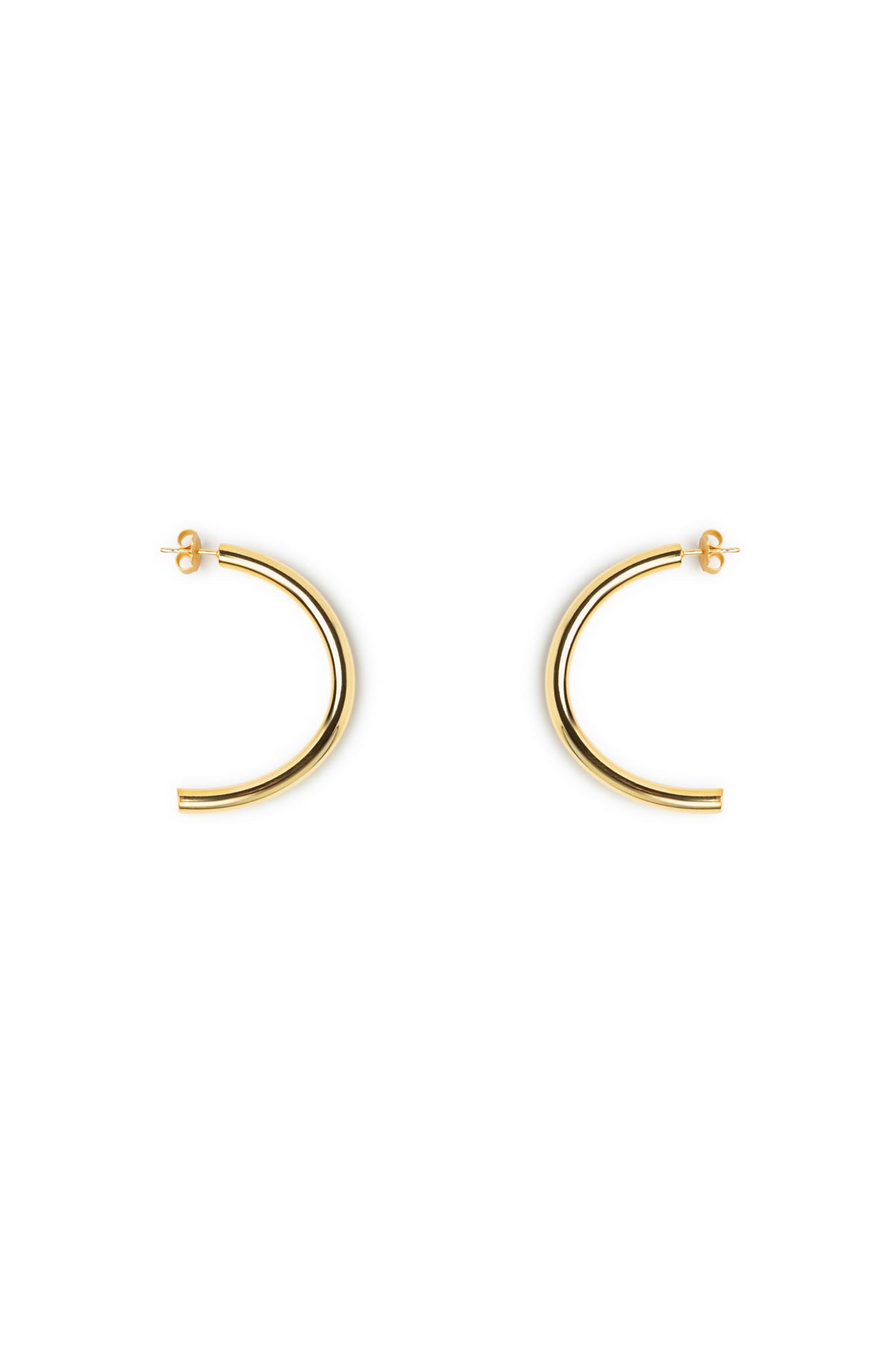 Pendientes sencillos Tubos dorado brillo