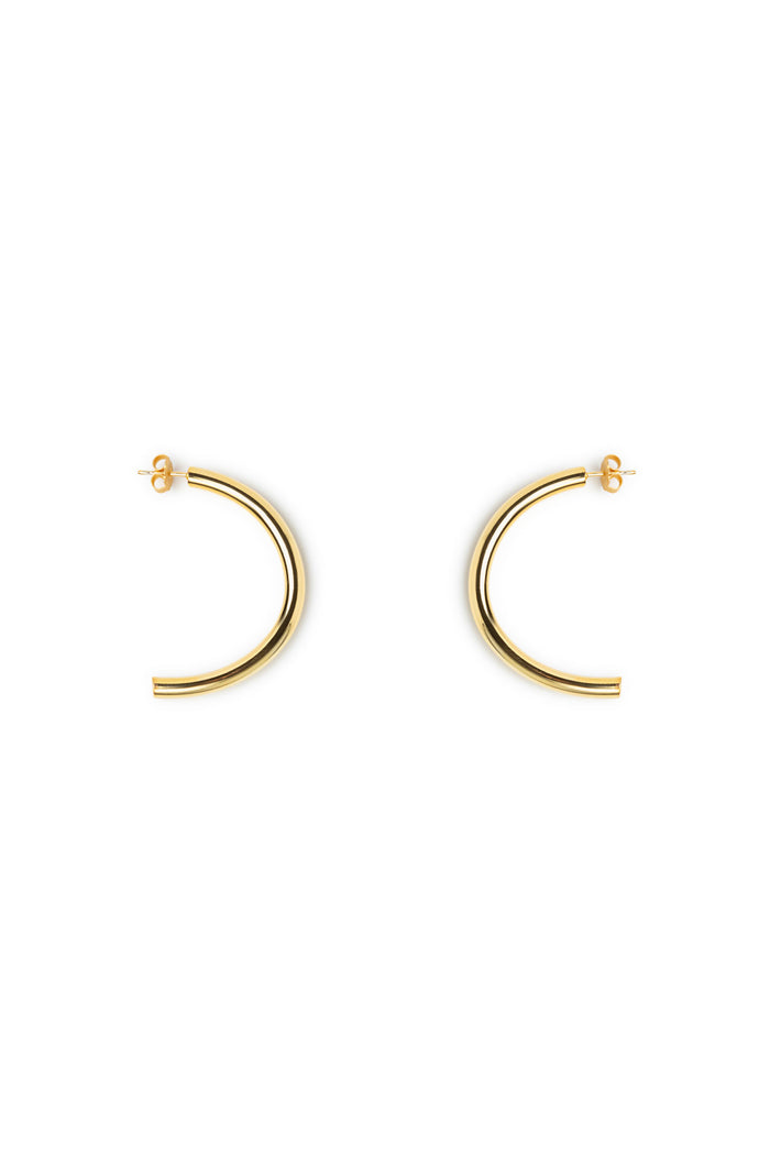 Pendientes sencillos Tubos dorado brillo