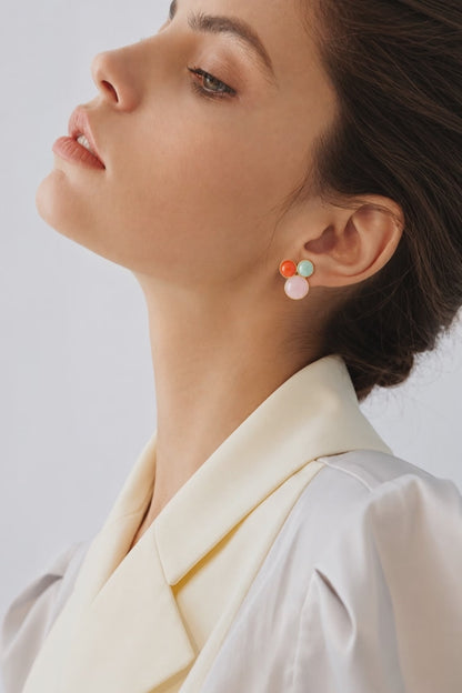 Pendientes S Face esmaltados a mano